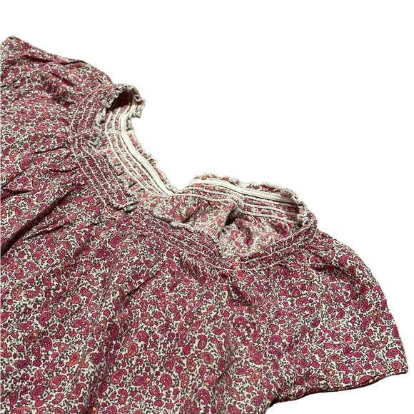 💚Boho short sleeve printed blouse - pink - Picture 2 of 3